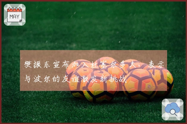 樊振东宣布加入杜塞尔多夫，表示与波尔的友谊激发新挑战